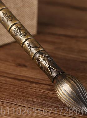 新款黄铜毛笔件一惊人随鸣身状挂元笔和笔摆件书办公室装房饰