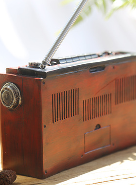 美式复古老式收音机电视机模型摆件客厅酒柜咖啡馆装创意饰品道具