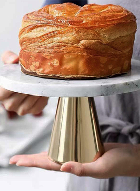 北欧大理石高脚托盘玻璃罩展示架面包甜品蛋糕美食西餐厅装饰摆台