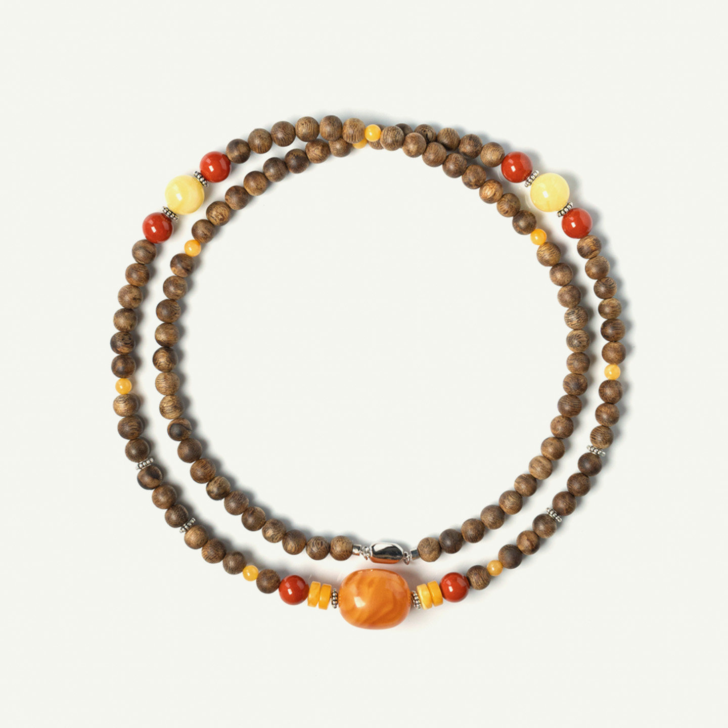 喜运宝「相伴之喜」回流枣珠蜜蜡奇楠沉香项链国风新中式女款首饰,淘宝优惠券,粉丝福利购,淘宝优惠卷