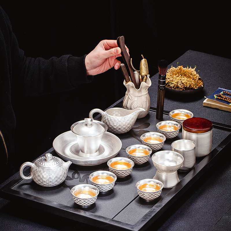 茶具礼品真银包银鎏银六君子套装家用6君子茶道艺配件茶夹茶勺刀,淘宝优惠券,粉丝福利购,淘宝优惠卷