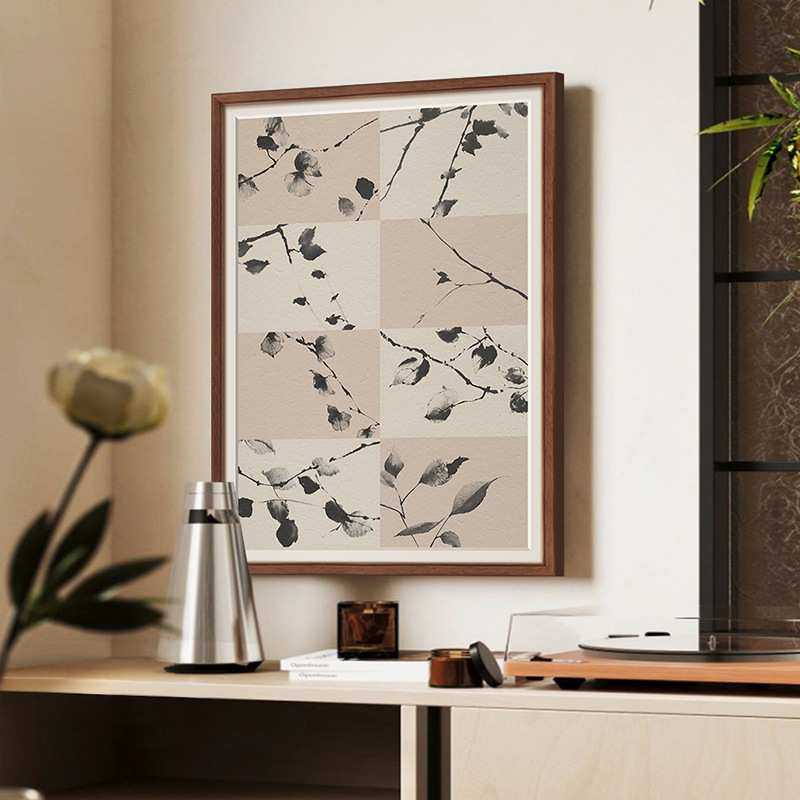 新中式肌理画客厅装饰画沙发背景墙挂画餐厅卧室水墨植物画中古风,淘宝优惠券,粉丝福利购,淘宝优惠卷