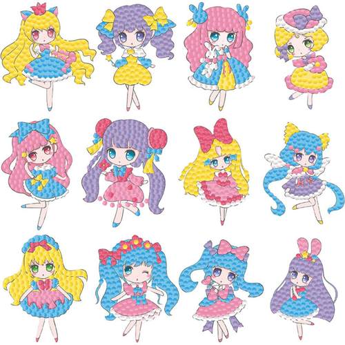 儿童卡通钻石贴画点钻粘贴益智手工diy玩具小朋友钻石画一件 - 图1