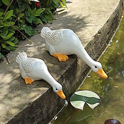 网红鱼缸鸭子摆件喝水庭院鱼池后花园装饰假山户外室内,淘宝优惠券,粉丝福利购,淘宝优惠卷