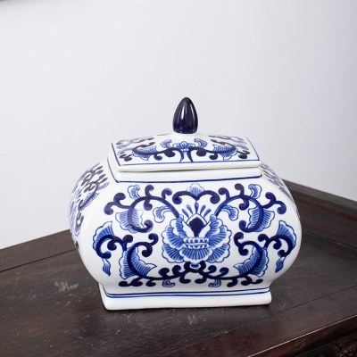 复古青花瓷新中式陶瓷茶叶家居厨房收纳陶瓷花森可水培,淘宝优惠券,粉丝福利购,淘宝优惠卷