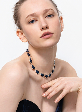 复古红宝石锁骨链轻奢礼服配饰