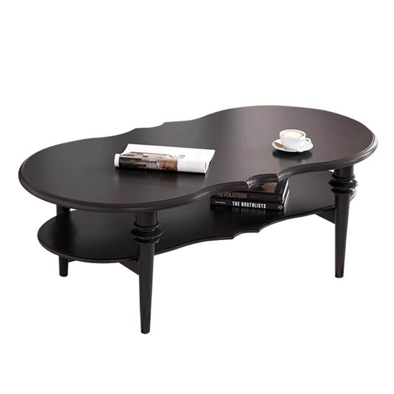 法式复古实木圆形茶几中古风电视柜茶几组合家用客厅黑色矮柜新款,淘宝优惠券,粉丝福利购,淘宝优惠卷