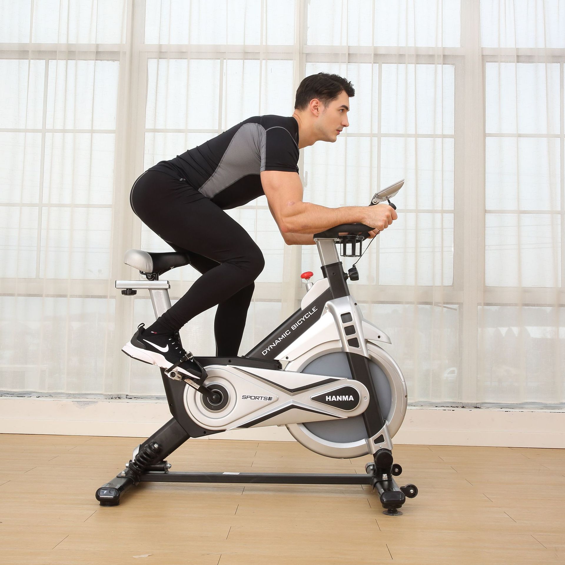 Hanma dynamic bicycle ultra-quiet home indoor magnetic control gym equipment weight loss pedal exercise bicycle
