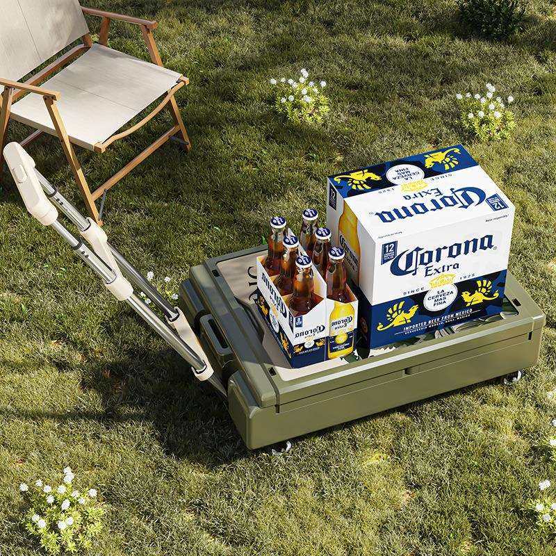 严选户外露营小推车折叠收纳箱便携拉杆车野餐用品带轮买菜小拉车,淘宝优惠券,粉丝福利购,淘宝优惠卷