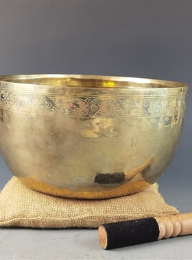 10月16道本回流铜器日铜钵音钵佛道香罄复古摆件礼佛器具带款