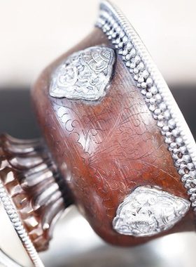 尼泊尔进口纯铜八吉祥供水杯供水碗供杯7只供具摆件10cm