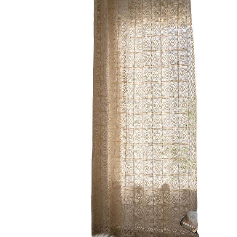 布爸爸窗帘透光复古镂空钩针拼接落地窗布飘窗窗纱成品美式风,淘宝优惠券,粉丝福利购,淘宝优惠卷