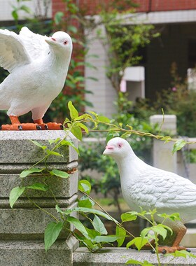 包树家居花园别墅装饰品邮动鸟类摆件仿真脂物工艺品鸽子客厅创意
