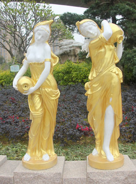 大型欧式流水喷泉人物雕塑户外假山鱼池庭院水景花园装饰落地摆件