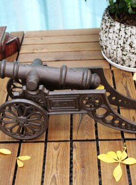 复古怀旧创意个性铸铁工艺品铁质大炮家居酒店会所装饰摆件