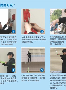 高层逃生缓降器火灾逃生绳子救生家用应急高楼多人缓降安全绳消防
