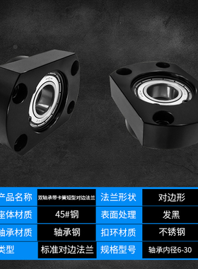 CHC带扣环双轴承短对边法兰带座双轴承座组件BGCEB BFL71包邮30