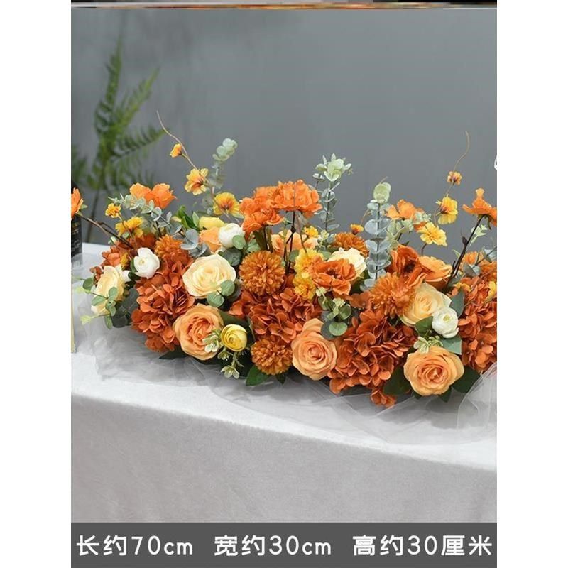会议桌摆花装饰花卉仿真花西餐厅餐桌桌面摆放假花长型桌桌花台花,淘宝优惠券,粉丝福利购,淘宝优惠卷