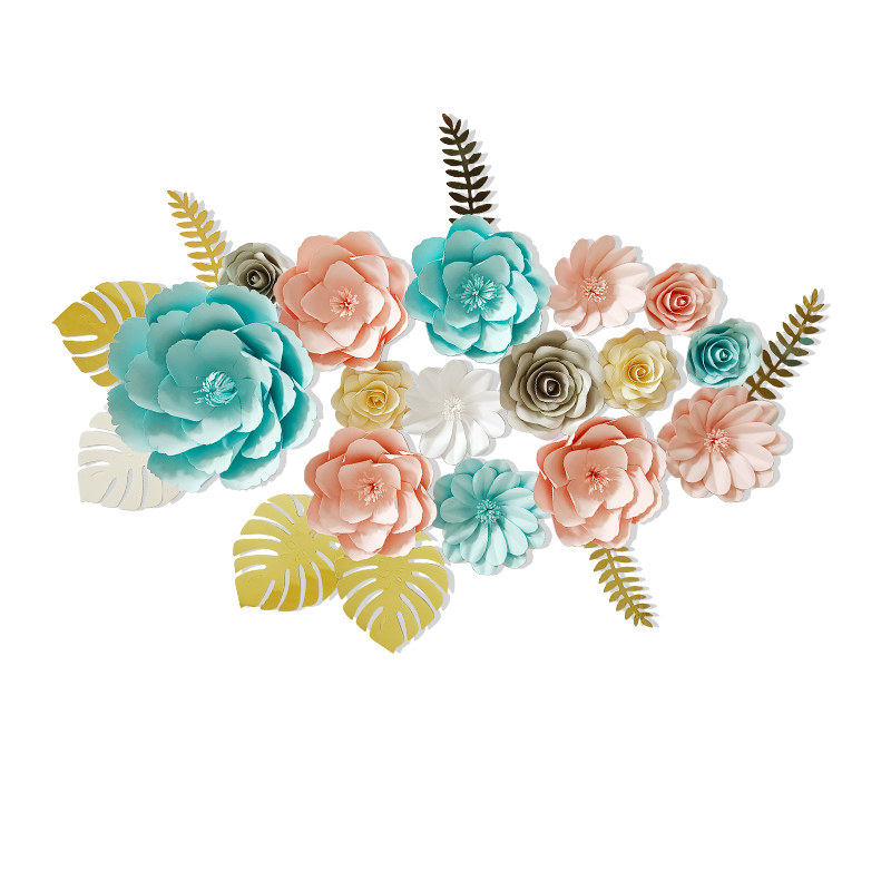 婚礼舞台背景道具大型仿真手工纸花38节珠宝店铺橱窗氛围美陈装饰,淘宝优惠券,粉丝福利购,淘宝优惠卷