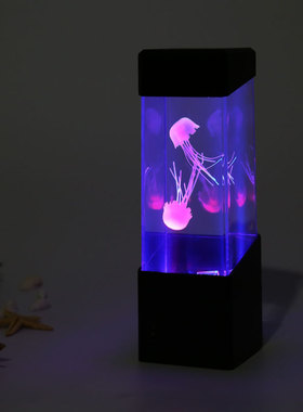 仿真水母水族箱水族灯桌面摆件创意装饰LED变色电子宠物观赏减压