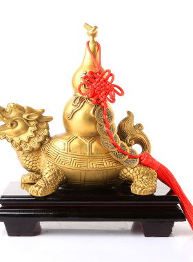 铜玄灵护岁葫芦龙龟摆件家居办公乔迁工艺品客厅开业装饰摆件