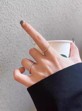 法式复古珍珠叠戴食指戒