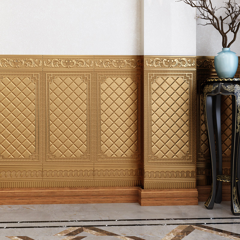 自粘墙纸饭店墙裙护墙板3D立体墙贴防水客厅软包墙围装饰阳台贴纸,淘宝优惠券,粉丝福利购,淘宝优惠卷