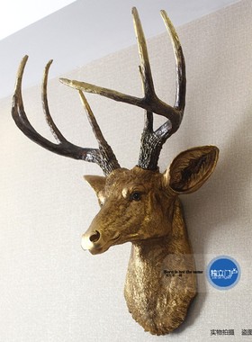 新房创意家居 树脂鹿头墙饰壁挂 新房婚房书房摆设摆件