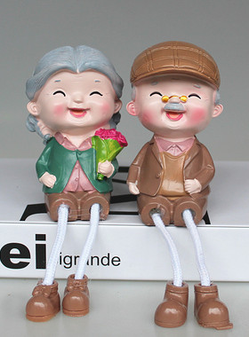 卡通吊脚娃娃一家五六口创意装饰摆件客厅家居墙面装饰礼品小摆件