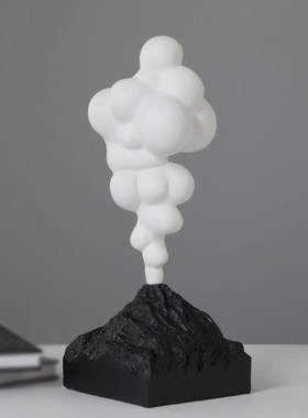 现代抽象艺术火山雕塑摆件玄关酒柜样板房间家具售楼软装饰品配饰