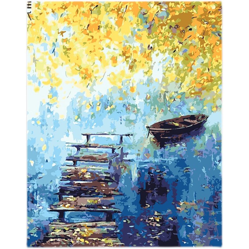 diy数字油画 风景抽象手工填色解压油彩定制大幅客厅卧室装饰画,淘宝优惠券,粉丝福利购,淘宝优惠卷