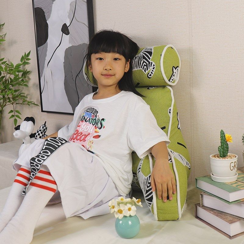Children's bedside pillow, reading bed, waist protector and neck protector, round pillow, bay window sofa, large back cushion, student dormitory backrest