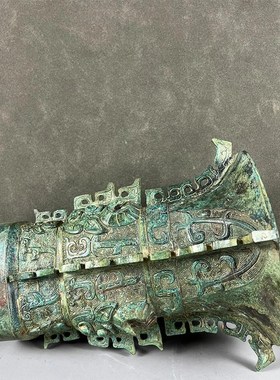 何尊青铜器仿古做旧铜摆件博古架办公桌乔迁新居开业礼品收藏品