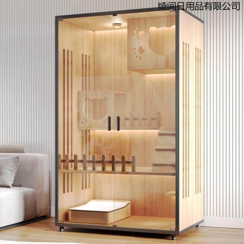 猫别墅实木猫笼子家用室内双层猫柜猫房宠物猫窝猫咪猫笼家用室内,淘宝优惠券,粉丝福利购,淘宝优惠卷