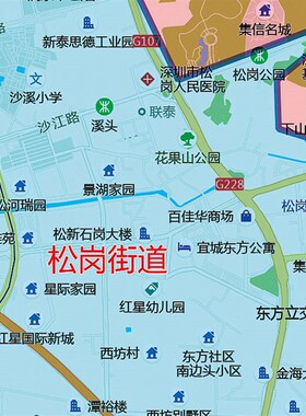 2024新款深圳市宝安区地图贴图办公室挂图高清防水装饰画