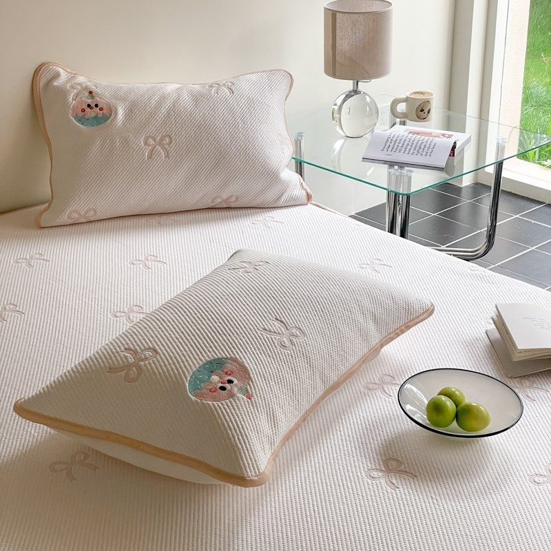 梨梦 甜甜圈 可爱冰丝凉席三件套凉感豆豆夏季席子床笠款双人床上,淘宝优惠券,粉丝福利购,淘宝优惠卷