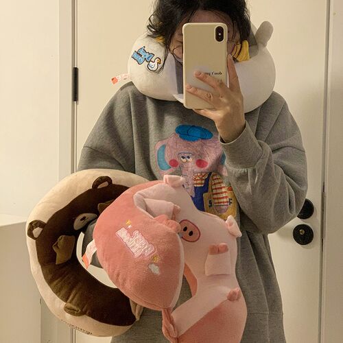 可爱旅行飞机护颈u型枕飞行卡通学生午睡脖子车载办公室头枕便携 - 图0