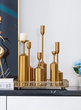烛台6件套欧式金属电镀婚庆气球派对烛台甜品台摆件商场美陈店 铺