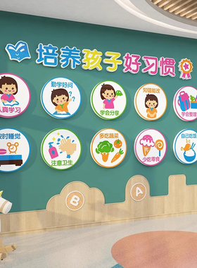 幼儿园文化墙面装饰环创主题墙成品教师办公室布置形象楼梯走廊贴