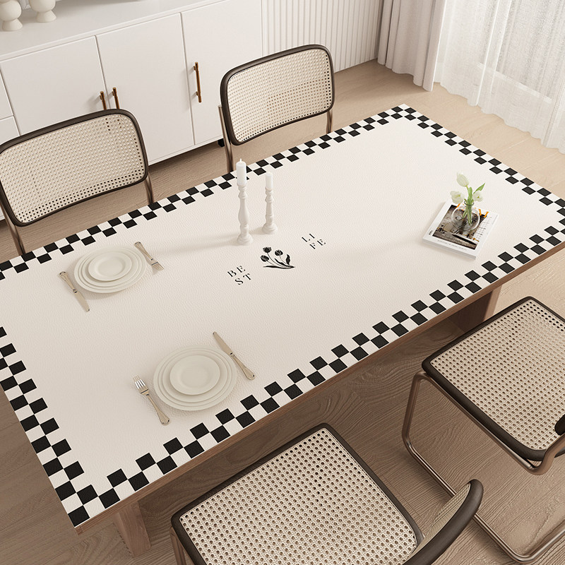 奶油风高级感餐桌垫免洗防水防油皮革pvc茶几桌面布桌布防烫隔热,淘宝优惠券,粉丝福利购,淘宝优惠卷