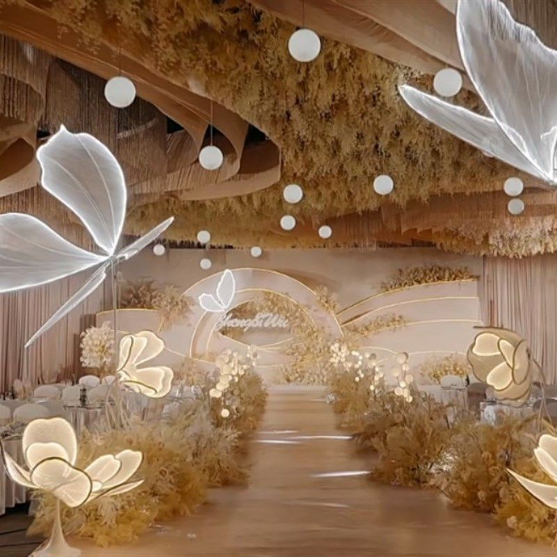 婚庆道具可挂饰落地铁艺发光蝴蝶T台路引摆件婚礼舞台吊顶装饰,淘宝优惠券,粉丝福利购,淘宝优惠卷