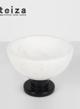 Oteiza现代简约样板房间金属玻璃果盘装饰品客厅软装配饰样品房