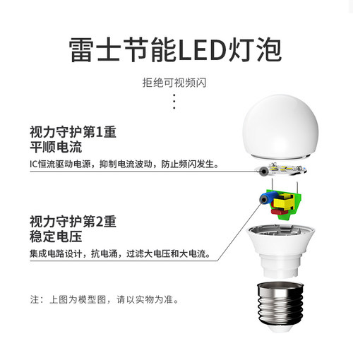 led灯泡 9w 中性光4000k 暖白 e27螺口 家用超亮 吊灯灯泡 极有家 - 图0