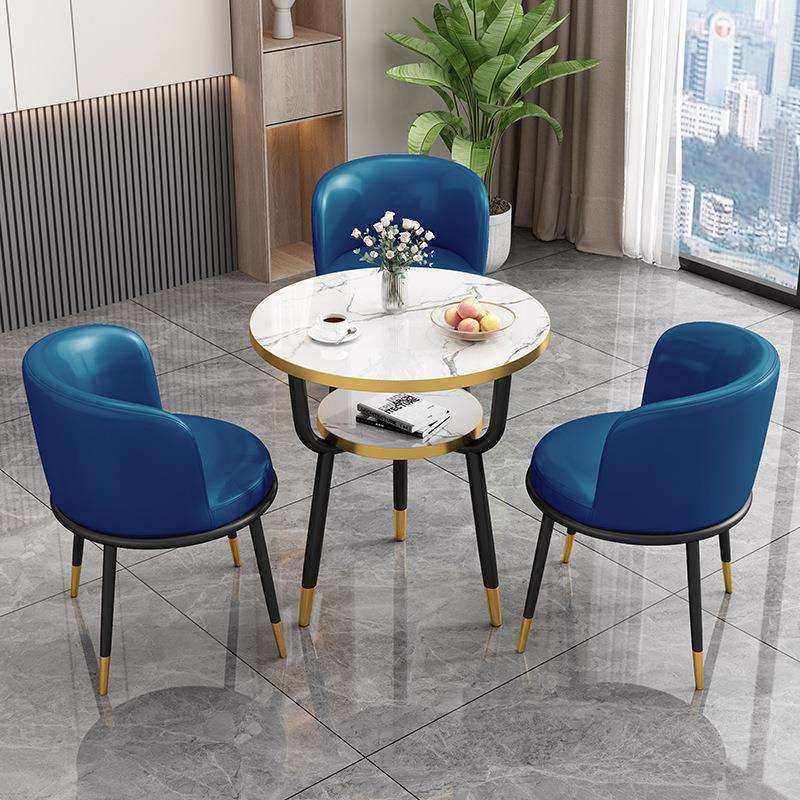 简约轻奢洽谈桌椅组合店铺岩板休闲接待桌椅会客接待小圆桌办公室,淘宝优惠券,粉丝福利购,淘宝优惠卷