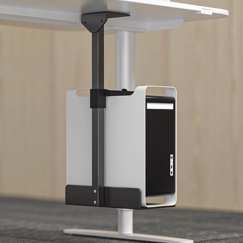 Suspended computer host bracket table bottom fixed suspended hanger office desktop host box tray bracket