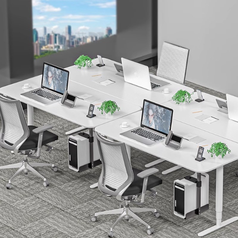 Suspended computer host bracket table bottom fixed suspended hanger office desktop host box tray bracket