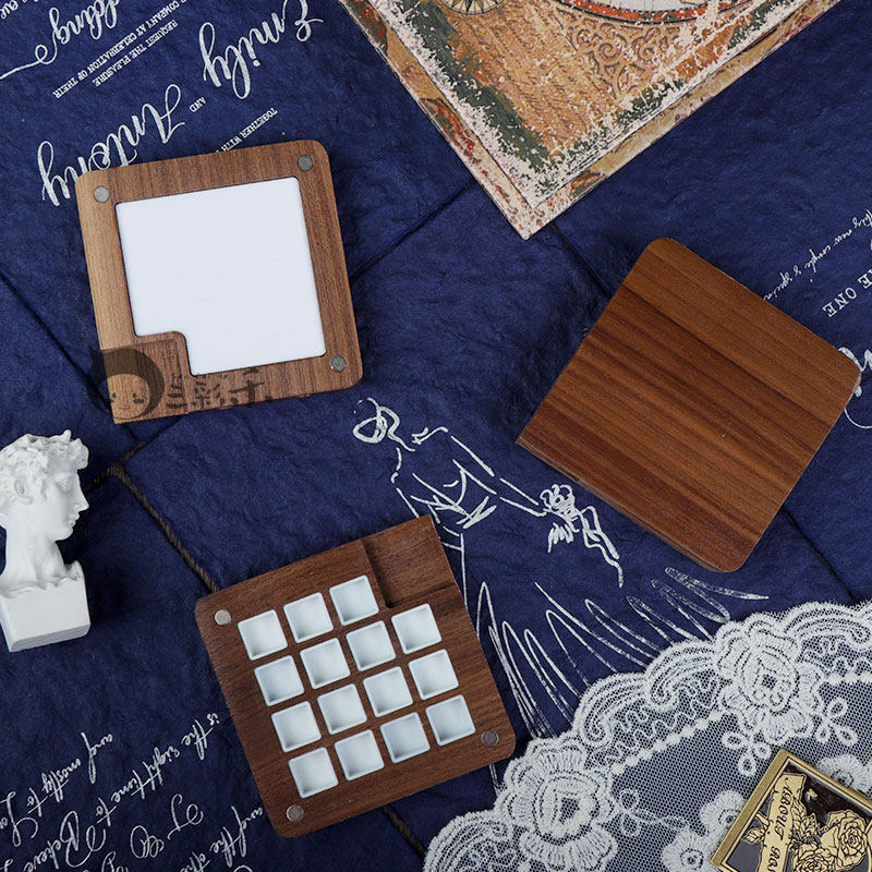 水彩颜料盒调色盒胡桃木盒15色24色 美甲颜料盒文艺摆拍道具便携,淘宝优惠券,粉丝福利购,淘宝优惠卷