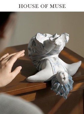 缪斯家  艺术人生 复古艺术摆件桌面装饰客厅手绘陶瓷人物雕塑