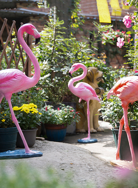仿真火烈鸟摆件大落地一对花园景观庭院动物雕塑装饰别墅婚庆橱窗