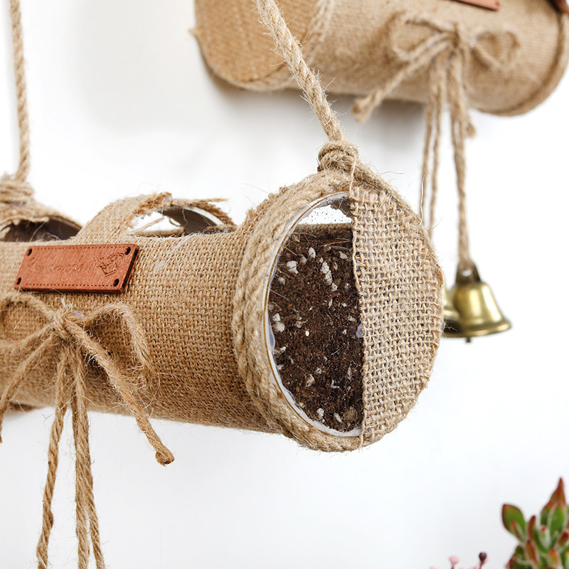 田园风格空花篮墙面壁挂装饰墙壁墙上创意麻绳吊篮阳台客厅装扮,淘宝优惠券,粉丝福利购,淘宝优惠卷